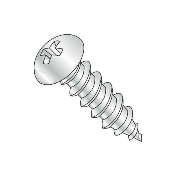 Newport Fasteners Sheet Metal Screw, #8 x 1 in, Zinc Plated Steel Round Head Phillips Drive, 7000 PK 109378-7000 - main